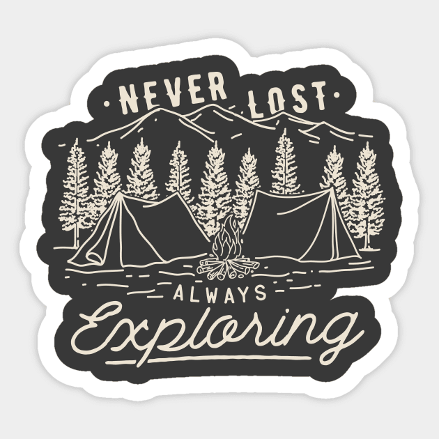 Never Lost Always Exploring Sticker by sket_chy